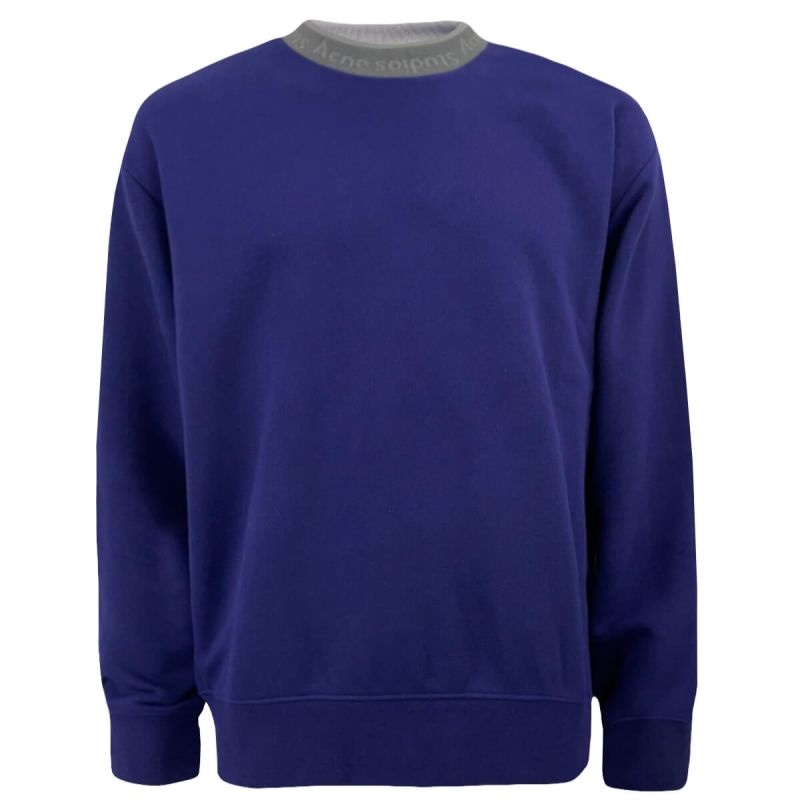 Acne Studios Logo Rib Sweatshirt - Indigo Purple