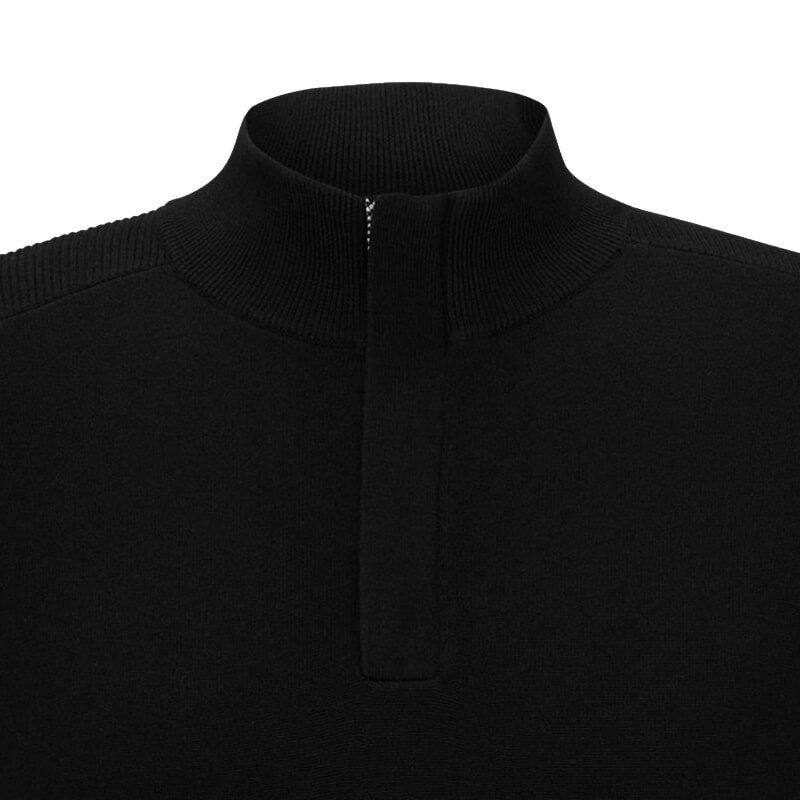 BOSS Knitwear Zip Neck Maretto - Black