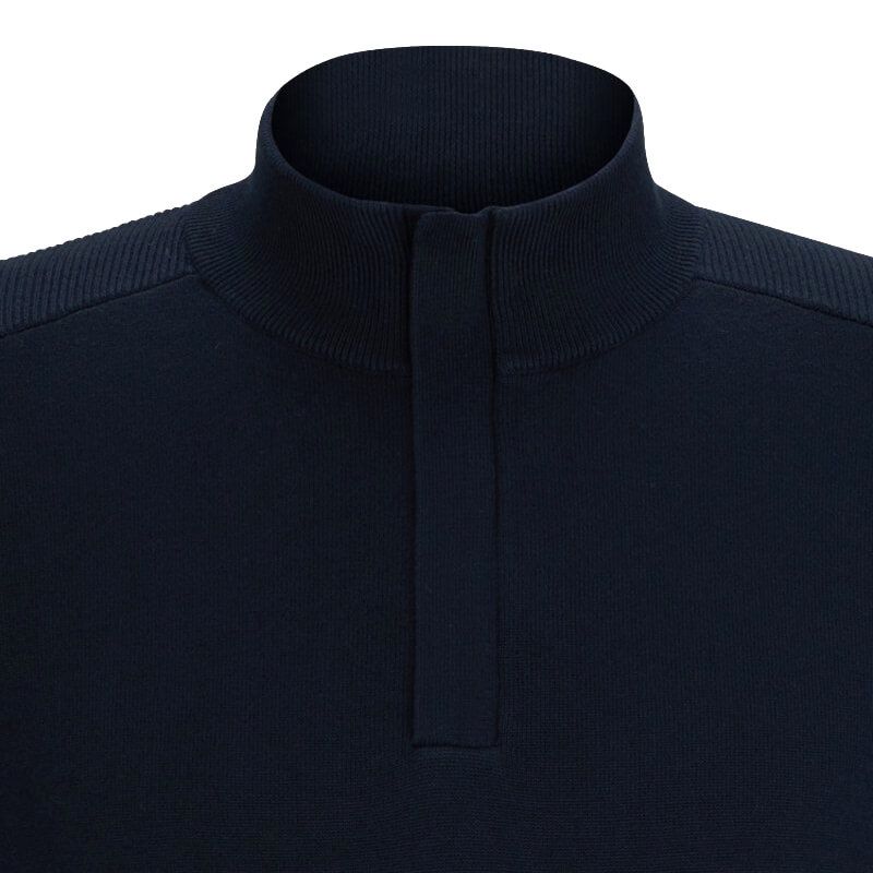 BOSS Knitwear Zip Neck Maretto - Dark Blue