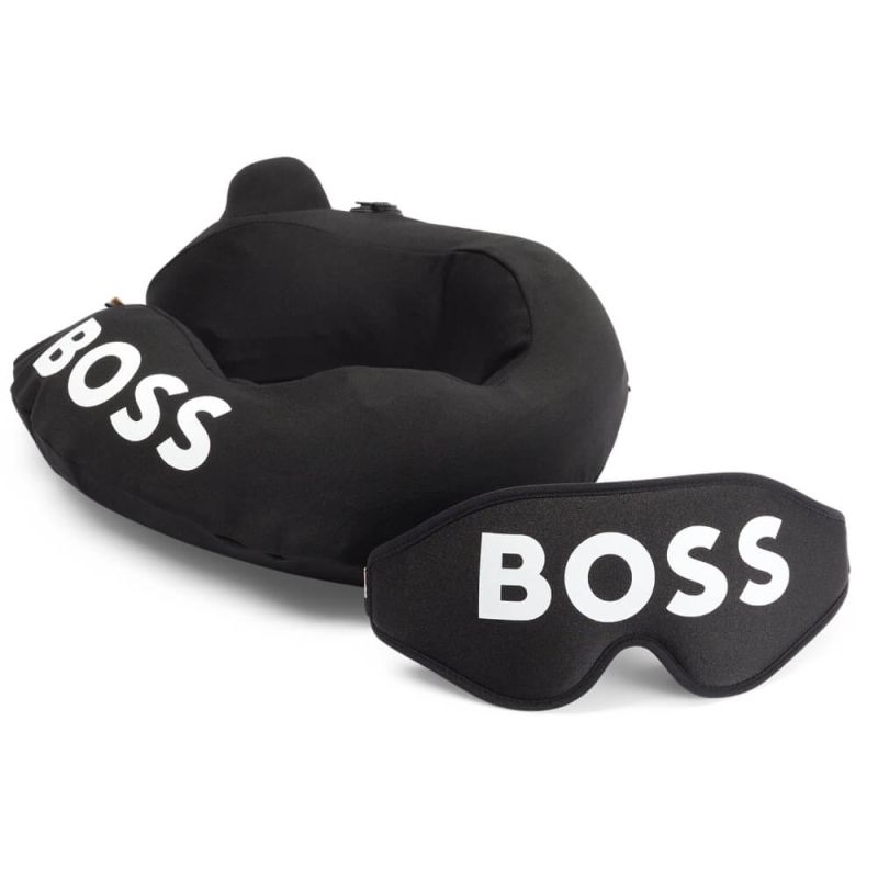 BOSS Travel Pillow & Mask Set - Black