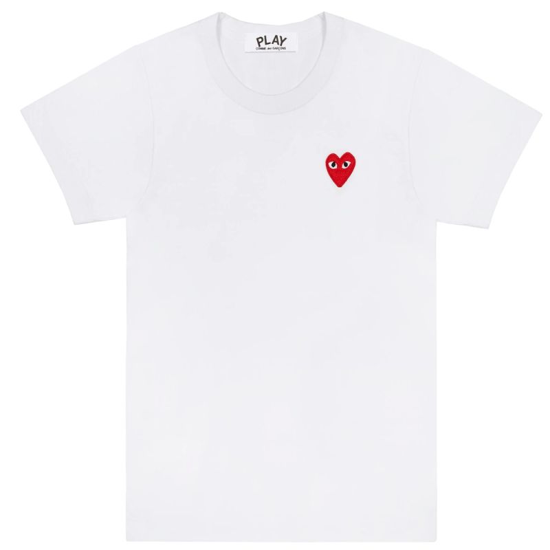 Play Comme des Garçons T-Shirt Red Heart - White