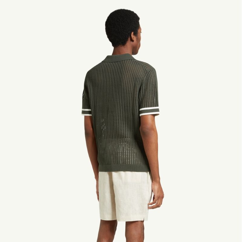CHÉ Polo Shirt Ellas Crochet - Pine Green