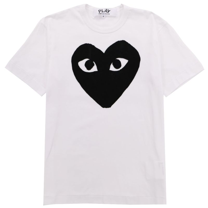 Comme des Garcons Play T-Shirt Black Print Heart - White