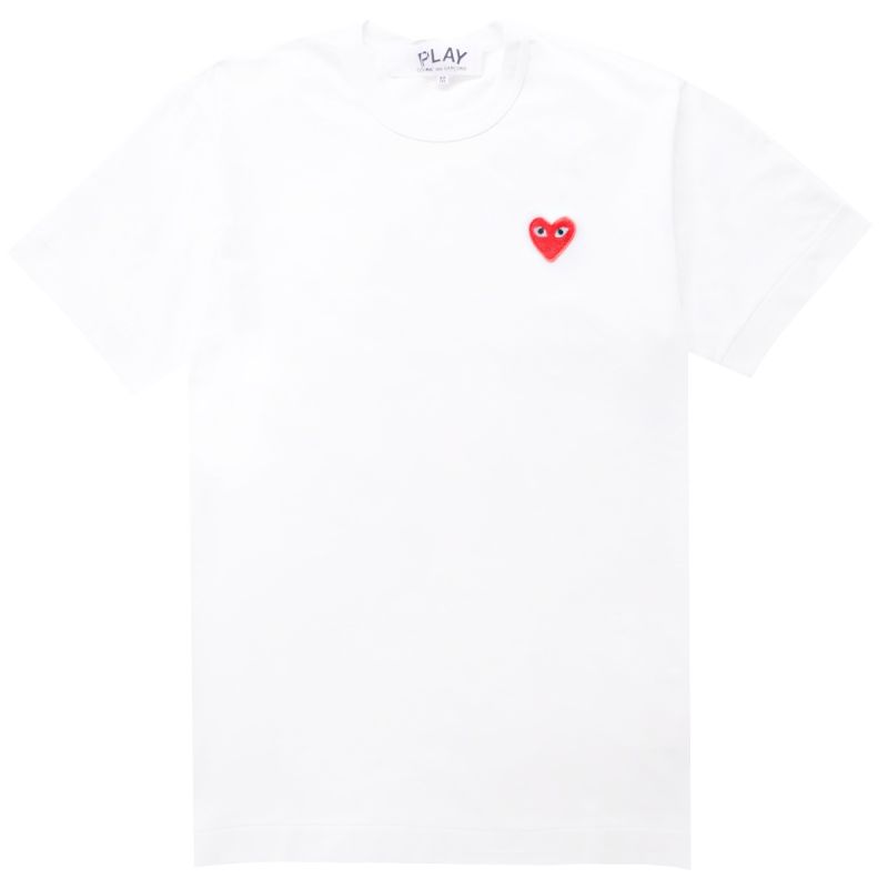 Comme des Garcons Play T-Shirt Red Heart - White