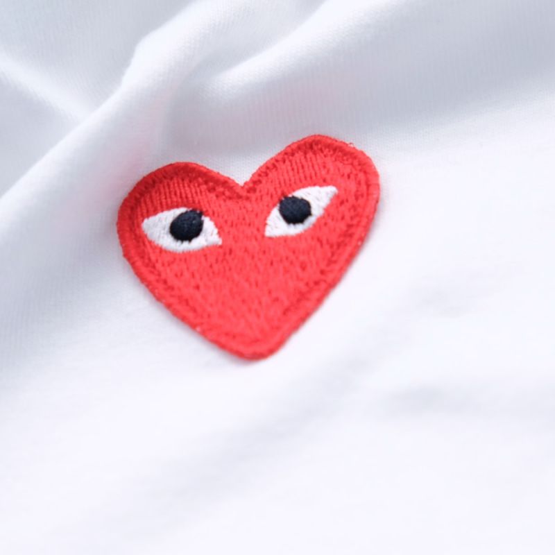 Comme des Garcons Play T-Shirt Red Heart - White