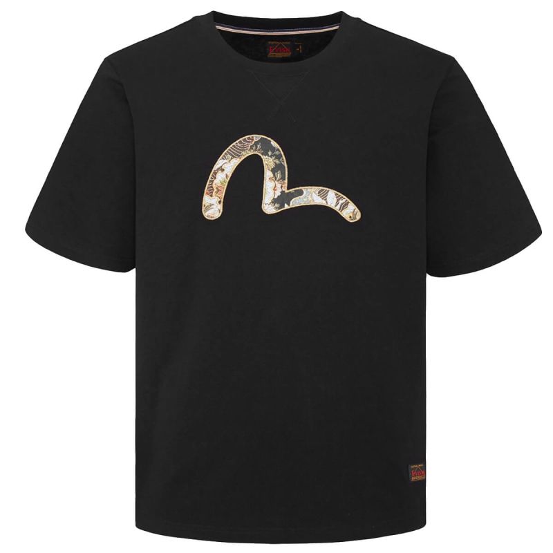 Evisu T-Shirt Brocade Seagull Black