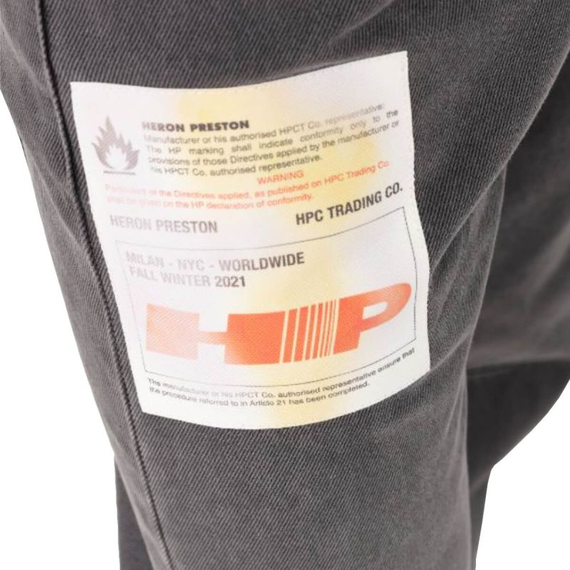 Heron Preston Jeans Acid Wash Label Grey