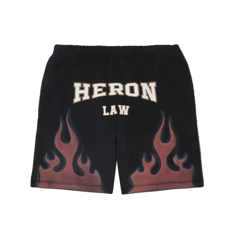 Heron Preston Sweat Shorts Flames - Black