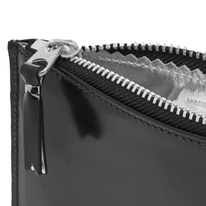 CDG Pouch Wallet Silver Mirror - Black