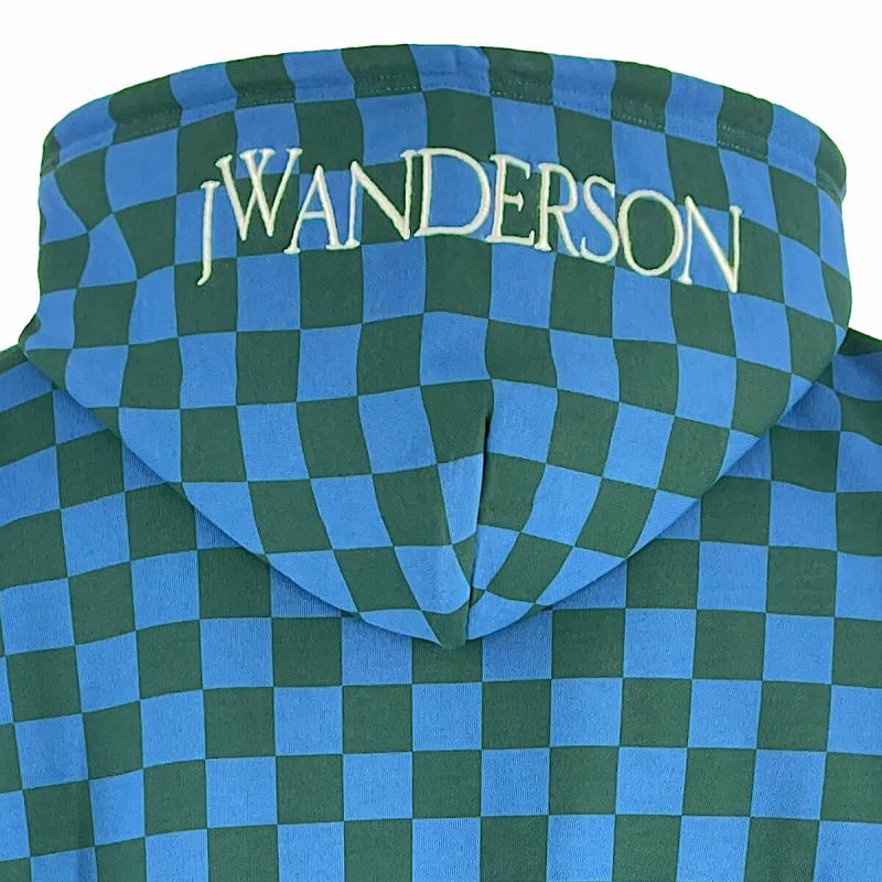 JW Anderson Hoodie Checkerboard - Blue
