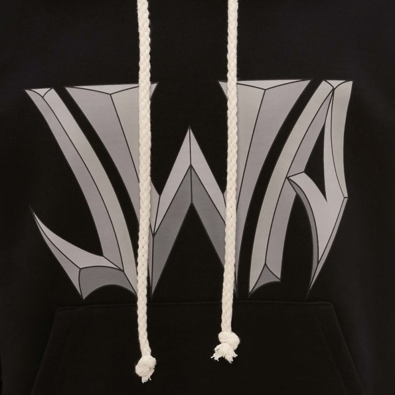 JW Anderson Hoodie Gothic Logo Black - Michael Chell
