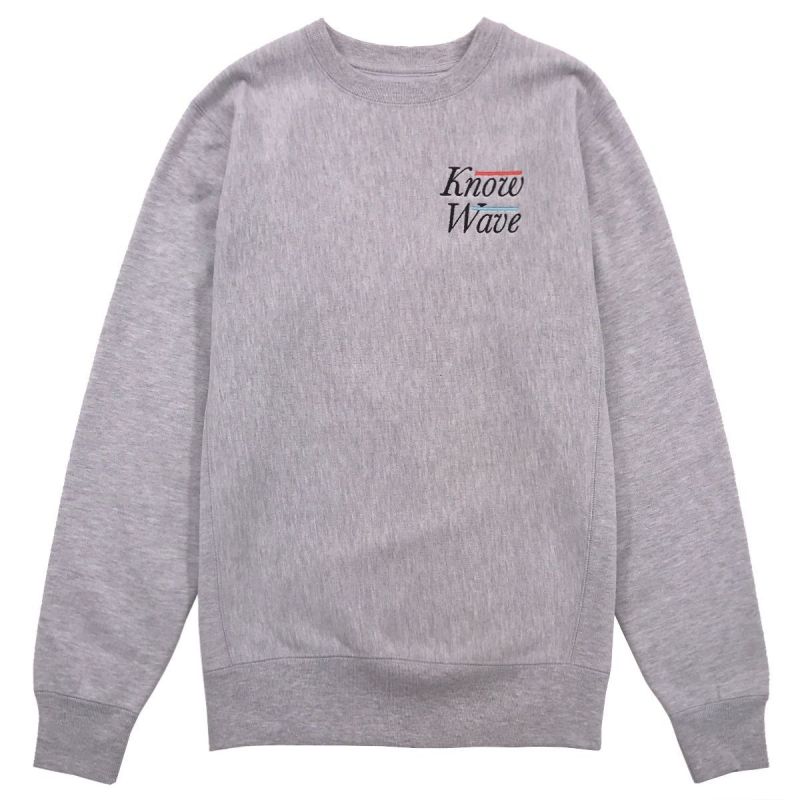 Know Wave Sweatshirt Serif Embroidered - Heather Grey