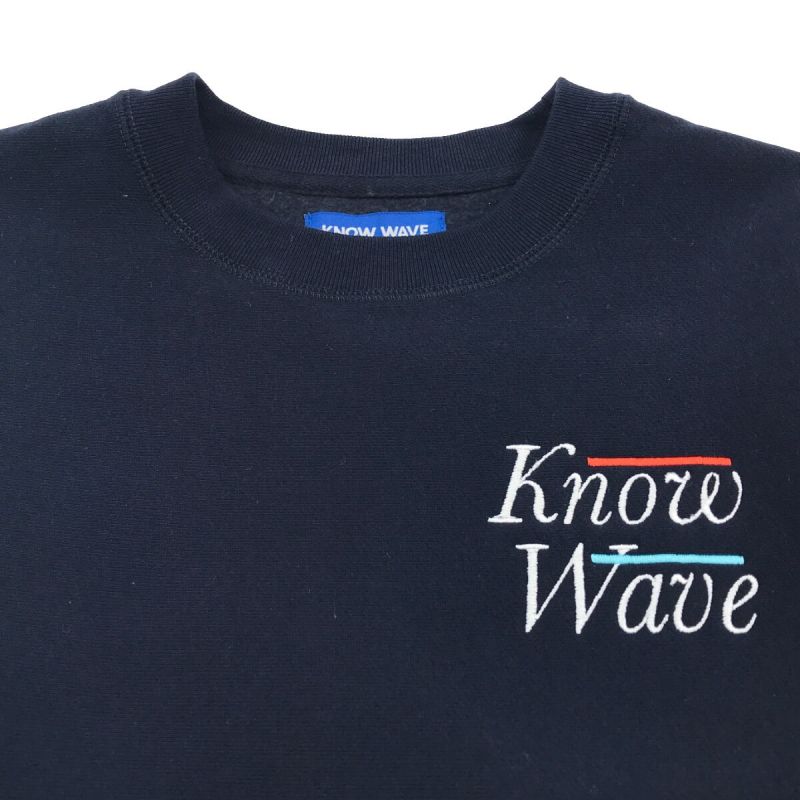 Know Wave Sweatshirt Serif Embroidered - Navy