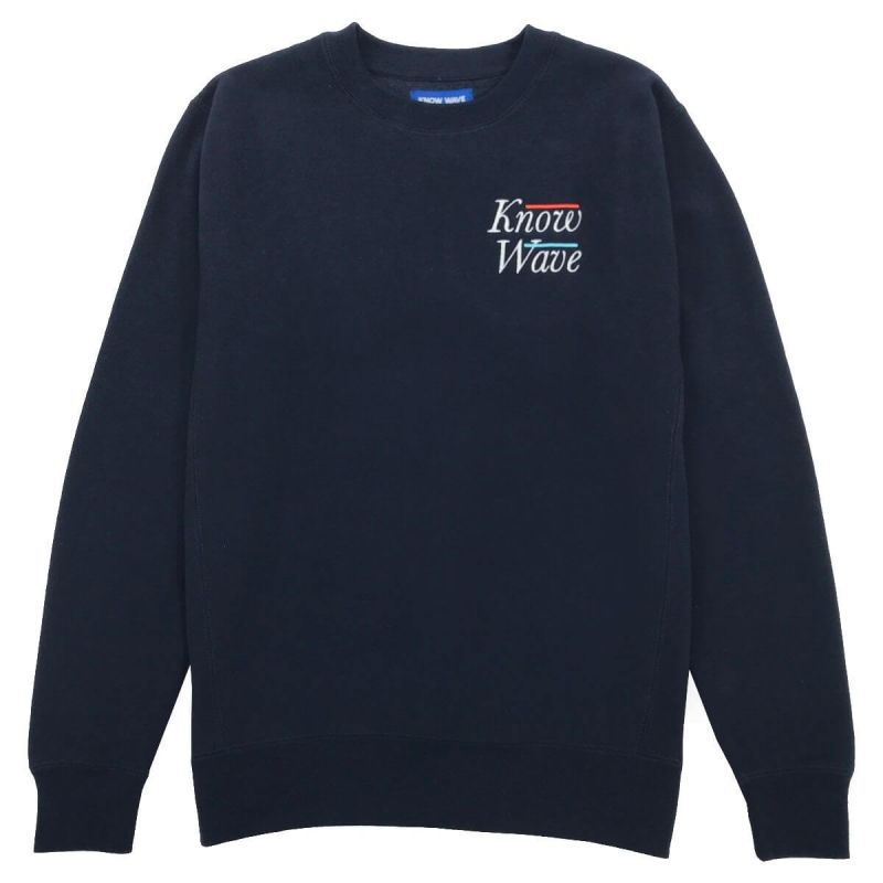 Know Wave Sweatshirt Serif Embroidered Navy