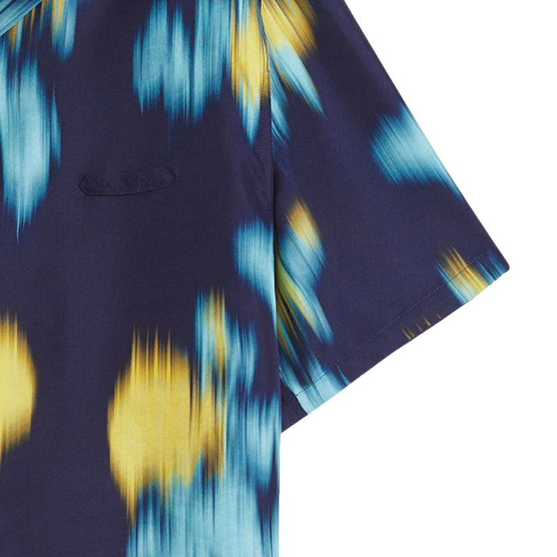Lanvin Blurred Floral Print Shirt - Thunder Blue