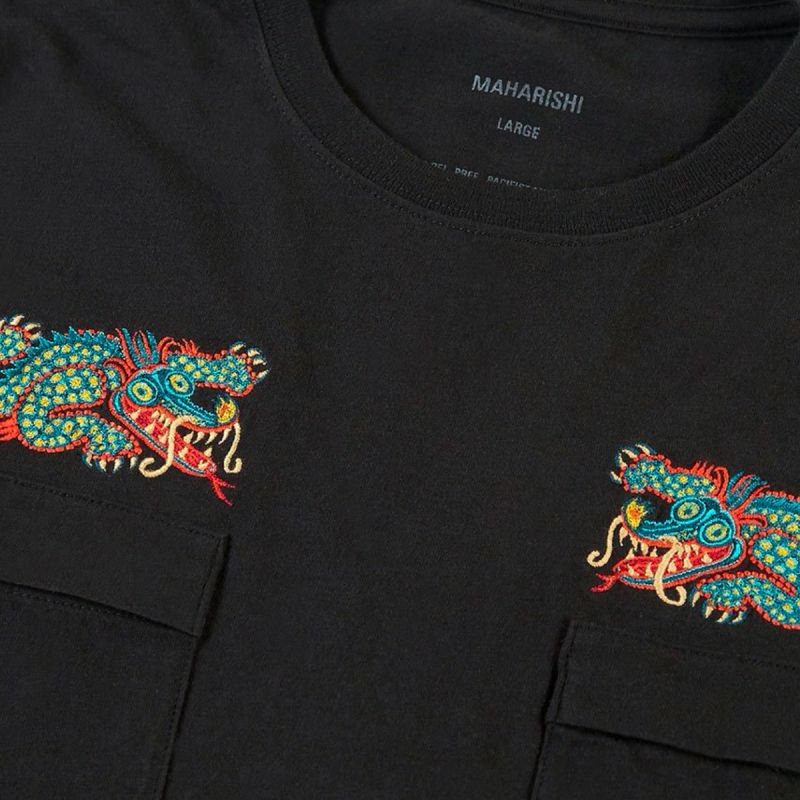 Maharishi T-Shirt L/S Liberty Dragon - Black