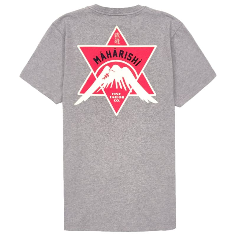 Maharishi T-Shirt Star of David Print - Grey