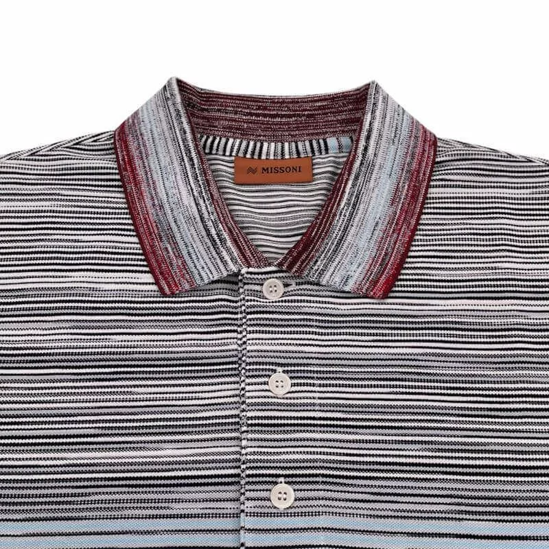 Missoni Polo Shirt Space Dyed - Grey/Red - Michael Chell
