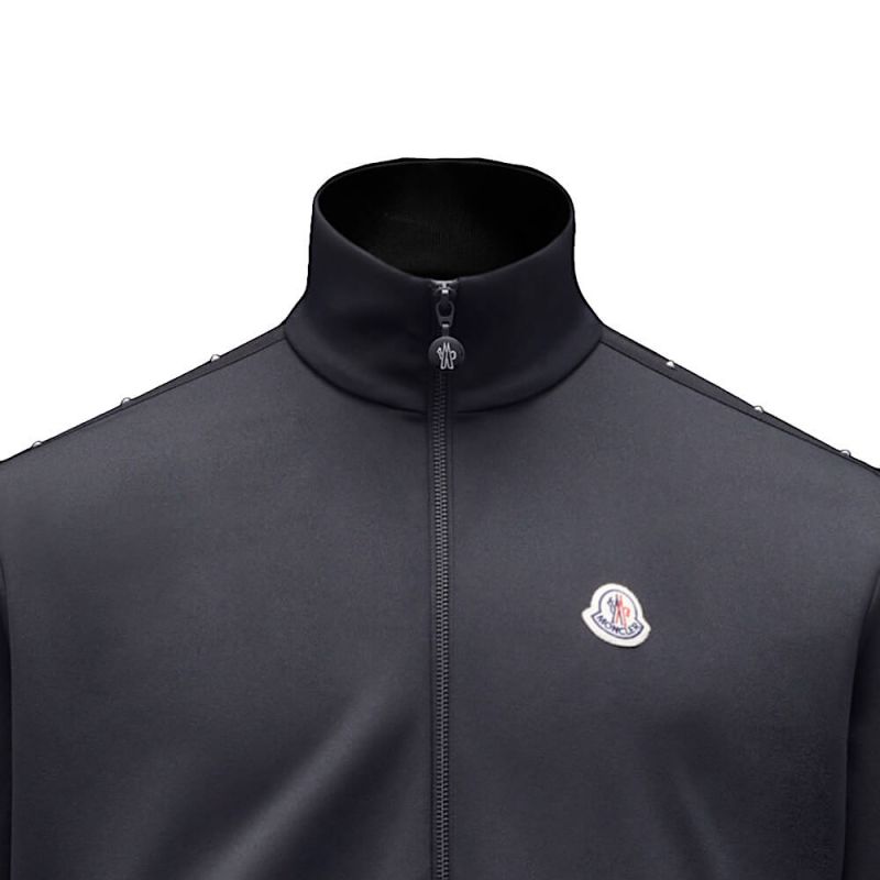 Moncler Zip Up Sweatshirt Studded - Black