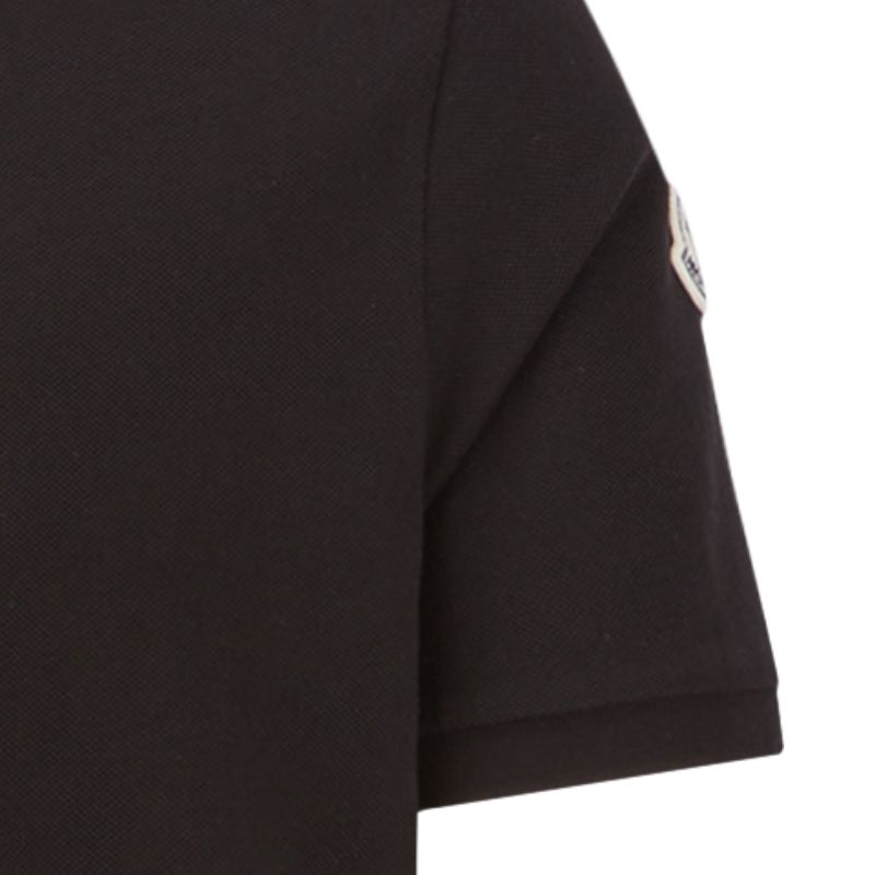 Moncler Polo Shirt Embossed Logo - Black