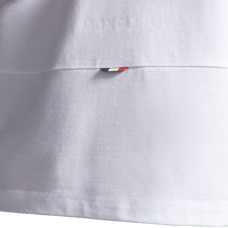 Moncler Polo Shirt Logo Patch - White