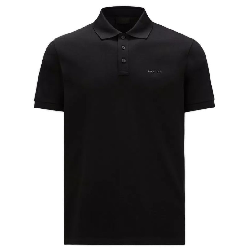 Moncler Polo Shirt Print Logo - Black