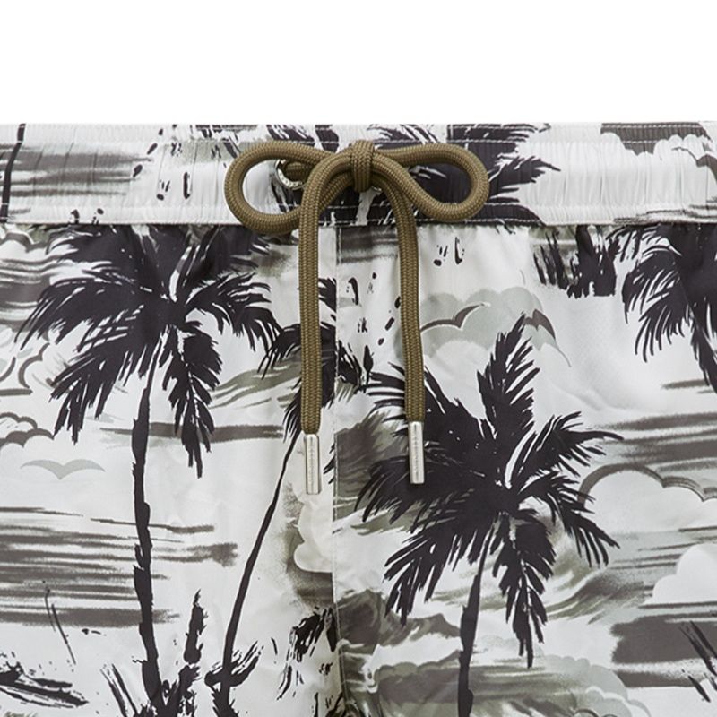 Moncler Swimshorts Tropical Print - White / Green