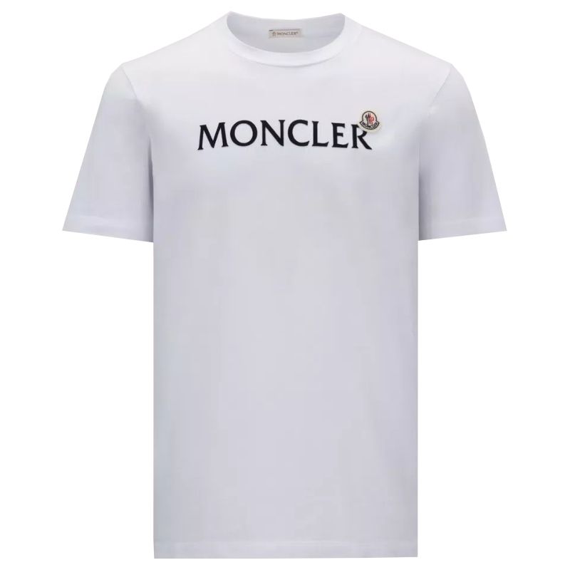 Moncler T-Shirt Flocked Logo - White