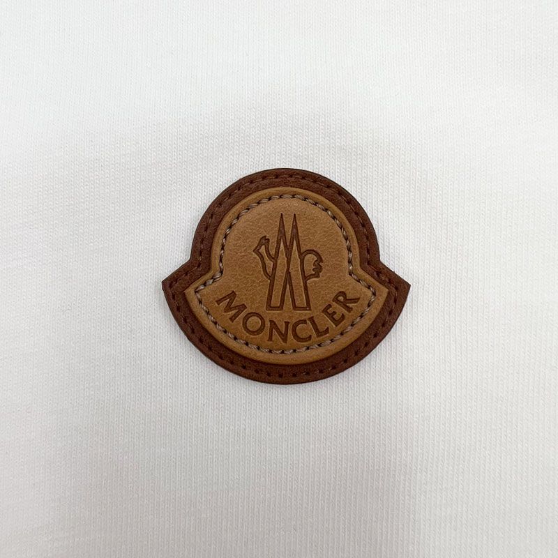 Moncler T-Shirt Leather Logo - White