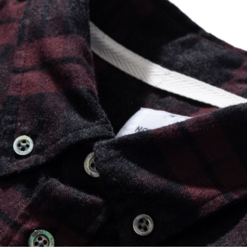 Norse Projects Shirt Anton Check - Eggplant Brown