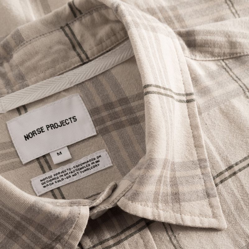 Norse Projects Ivan Textured Check Shirt - Oatmeal
