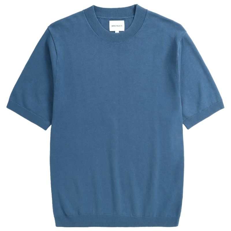 Norse Projects T-Shirt Rhys Cotton Linen - Calcite Blue