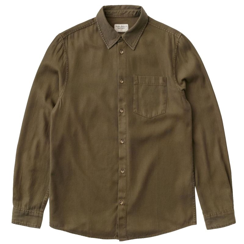 Nudie Jeans Shirt Chuck Twill - Army Green