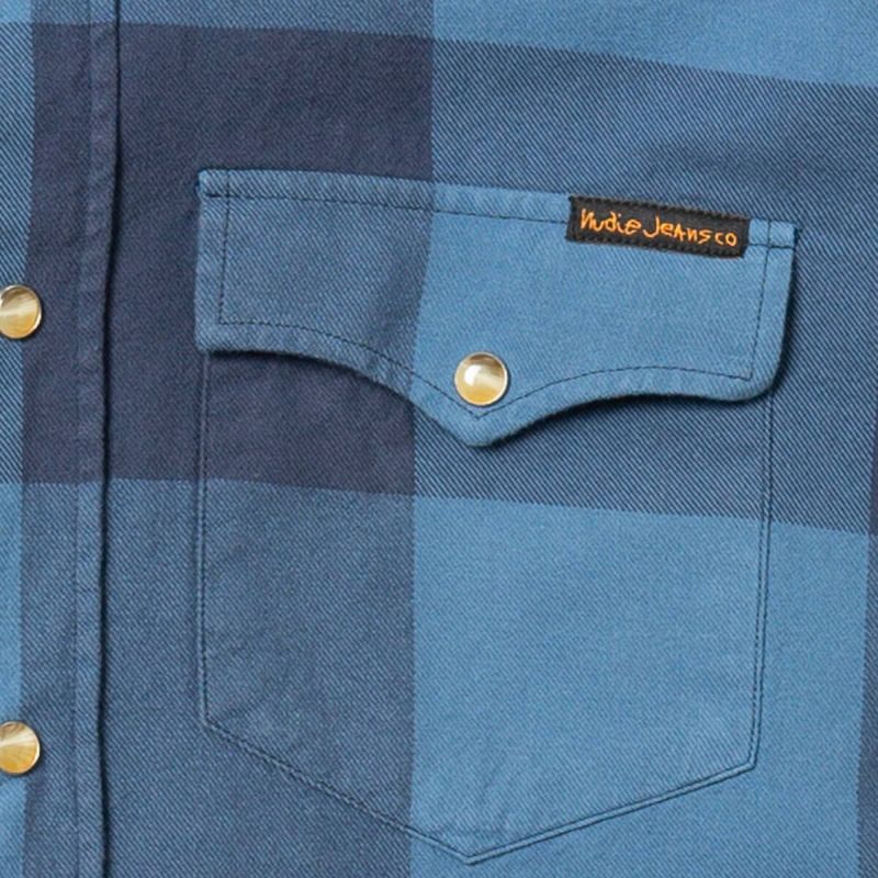 Nudie Jeans George Flannel Shirt - Blue