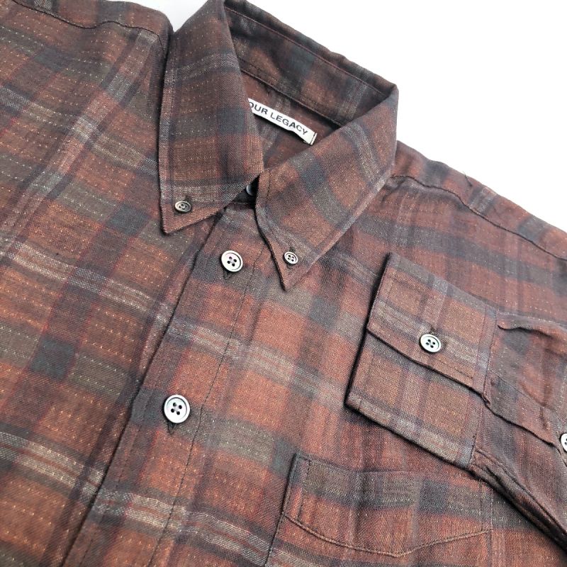 Our Legacy Borrowed Shirt Check - Brown