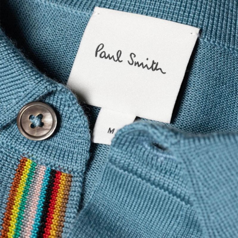 Paul Smith Sweater LS Polo - Blue
