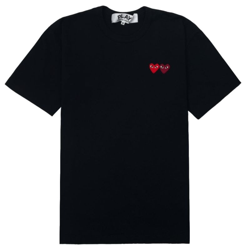 Play Comme Des Garçons T-Shirt Twin Heart - Black