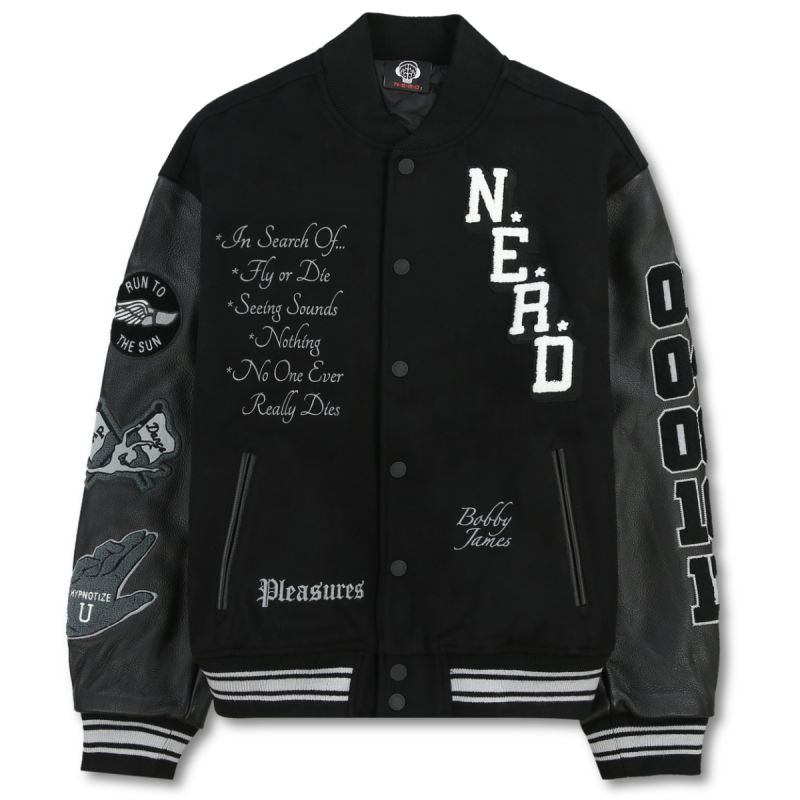 Pleasures NERD Varsity Jacket - Black