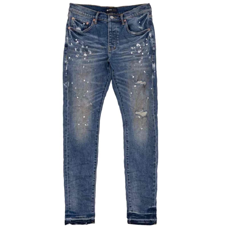 Purple Brand Jeans Indigo Dirty Vintage White Paint - Michael Chell