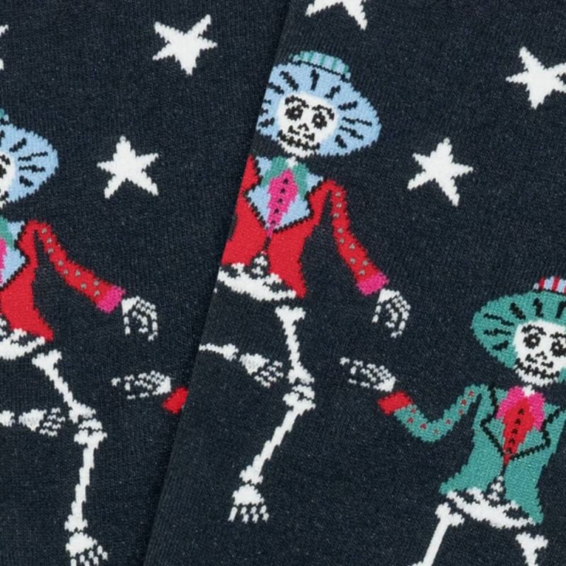 Jimmy Lion Socks Dancing Skeletons - Dark Blue