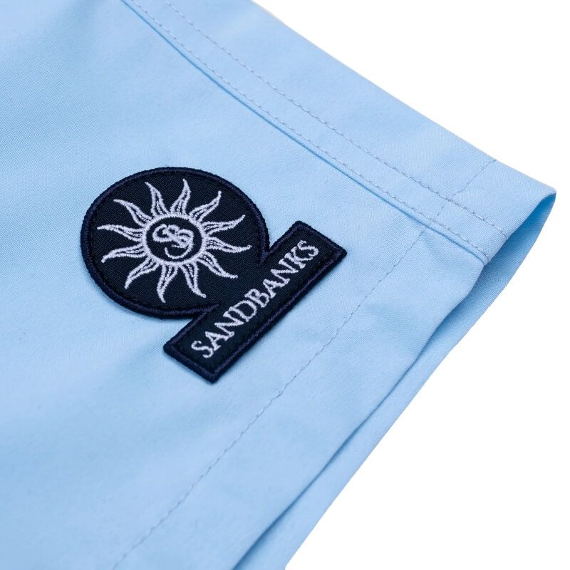 Sandbanks Badge Logo Swimshorts - Crystal Blue