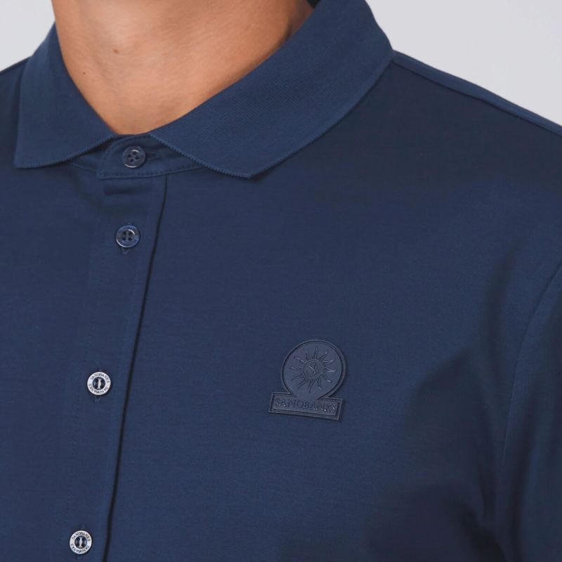 Sandbanks Interlock Polo Shirt - Navy
