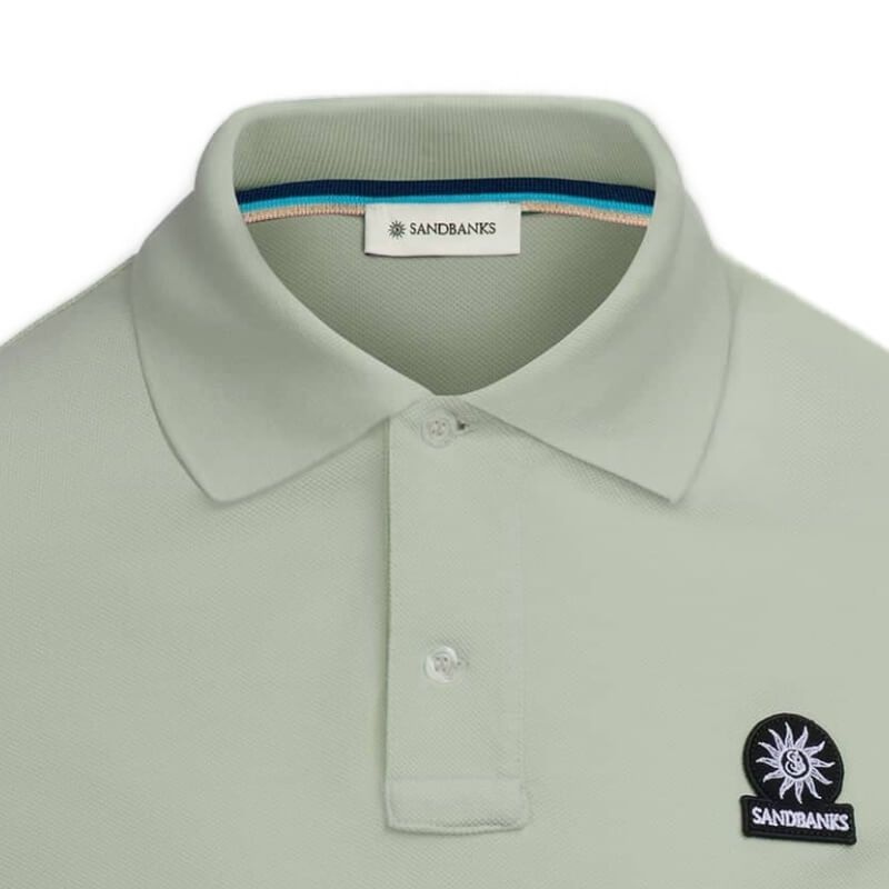 Sandbanks Polo Shirt Badge Logo - Sage