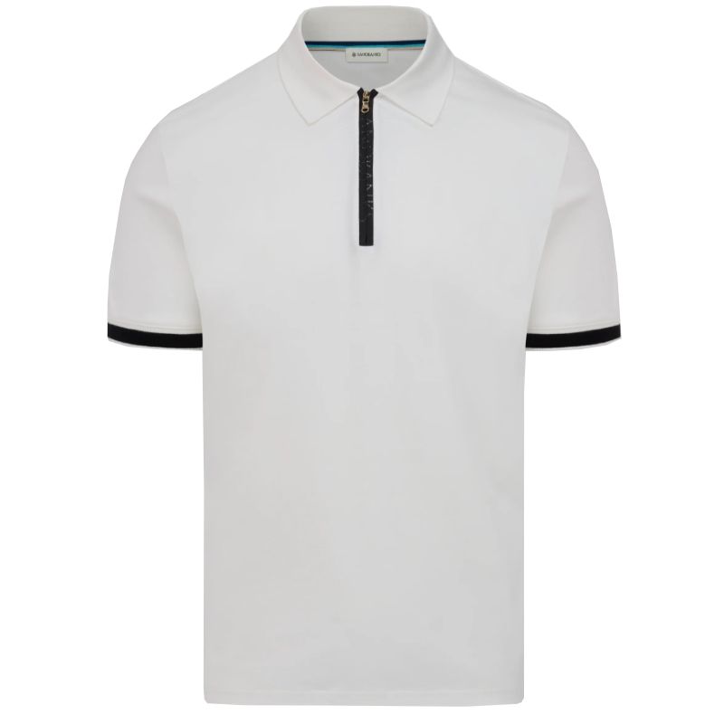 Sandbanks Silicone Zip Polo Shirt - White