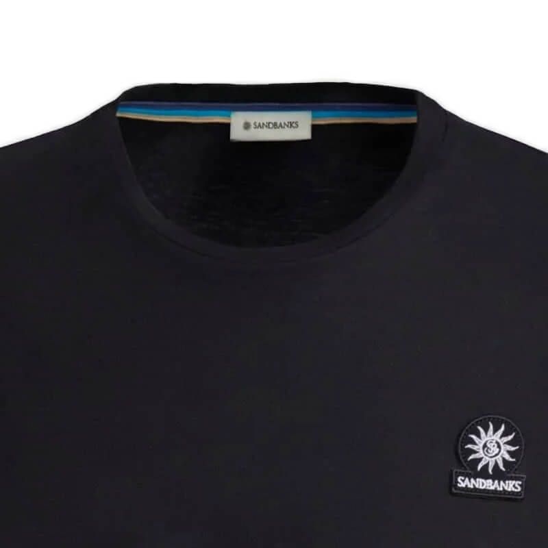 Sandbanks T-Shirt Badge Logo - Black