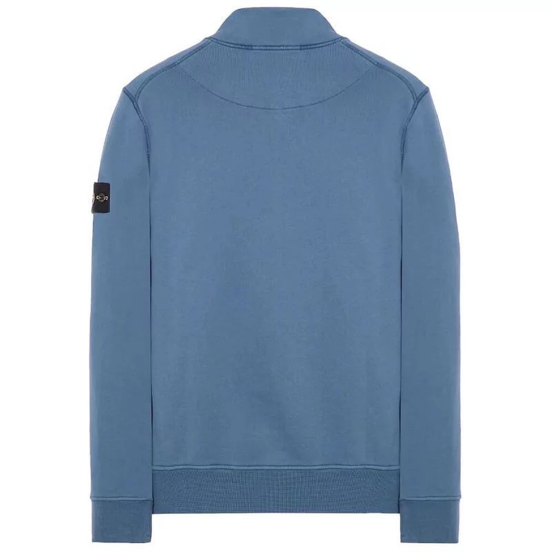 Stone Island Zip Neck Sweatshirt | Avio Blue | KLARNA