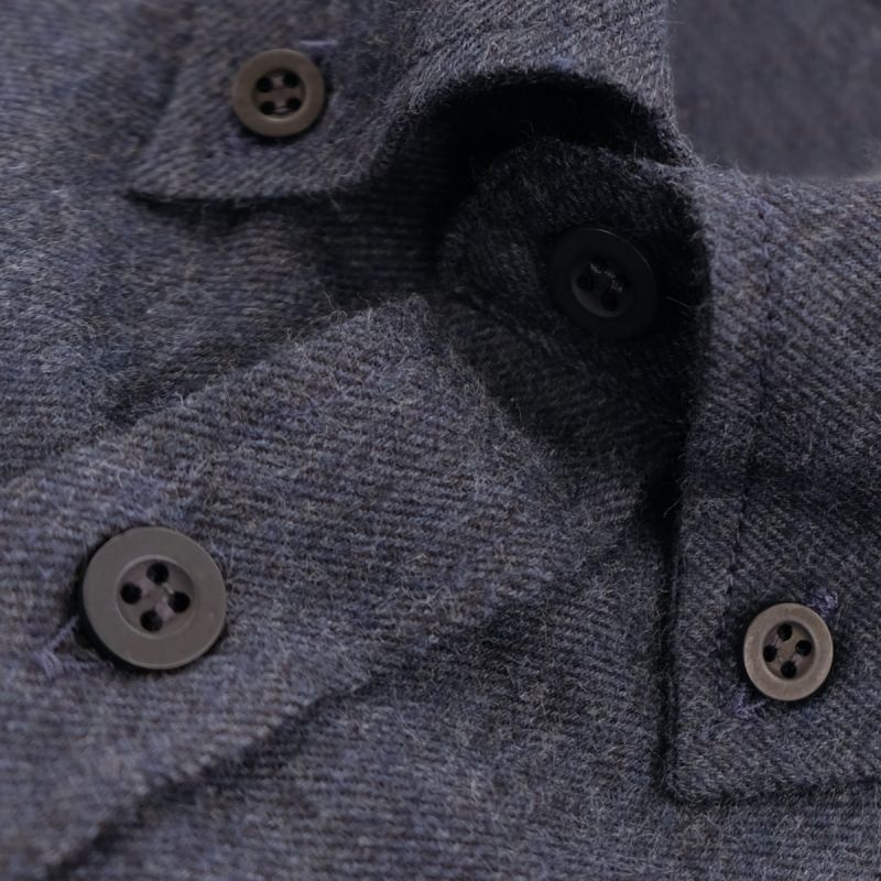 Sunspel Brushed Flannel Button-Down - Navy