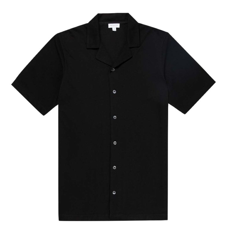 Sunspel Shirt Black Pique