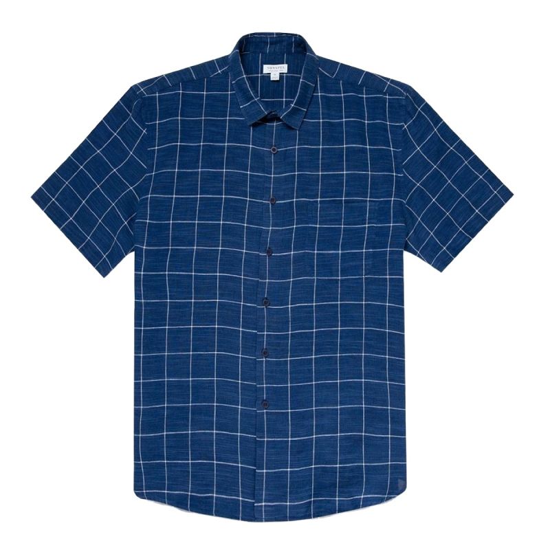 Sunspel S/S Check Linen Shirt