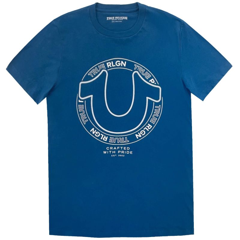 True Religion T-Shirt Regan Horseshoe - Poseidon Blue